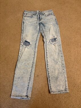 Men's American Eagle Outfitters Light Wash Distressed Slim Jeans
